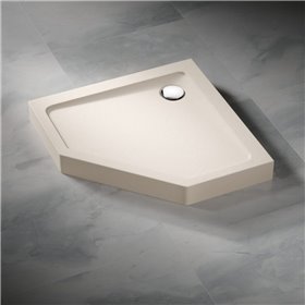 Vixor Nivo brodzik akrylowy pięciokątny Stone beżowy 90 L x 100 P cm (NP84-90L100P)