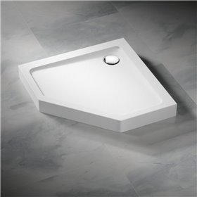 Vixor Nivo brodzik akrylowy pięciokątny Stone biały 80 L x 100 P cm (NP04-80L100P)