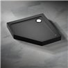 Vixor Nivo brodzik akrylowy pięciokątny Stone czarny 90 L x 100 P cm (NP54-90L100P)