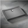 Vixor Nivo brodzik akrylowy prostokątny z odpływem na dłuższym boku Stone antracytowy 90 x 80 cm (ND64-9080)