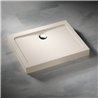 Vixor Nivo brodzik akrylowy prostokątny z odpływem na dłuższym boku Stone beżowy 90 x 80 cm (ND84-9080)