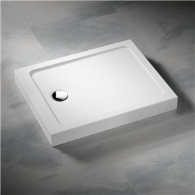 Vixor Nivo brodzik akrylowy prostokątny z odpływem na krótszym boku Biały 160 x 90 cm (NF01-16090)