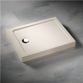 Vixor Nivo brodzik akrylowy prostokątny z odpływem na krótszym boku Stone beżowy 140 x 100 cm (NF84-140100)