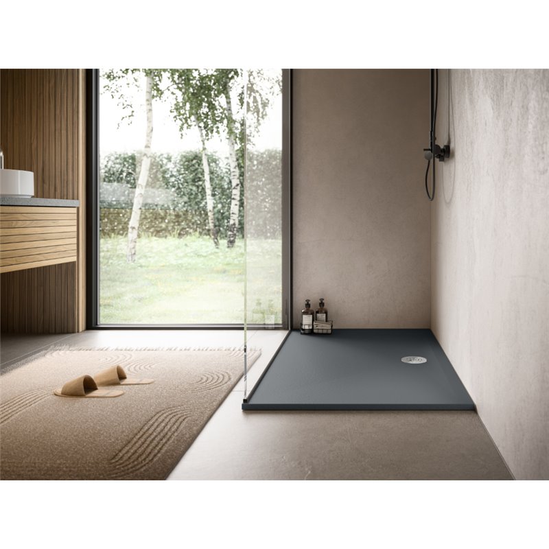 Ronal Bathrooms Air Brodzik prysznicowy prostokątny MineraLite 90x70 cm szary antracyt (W37A09007017)
