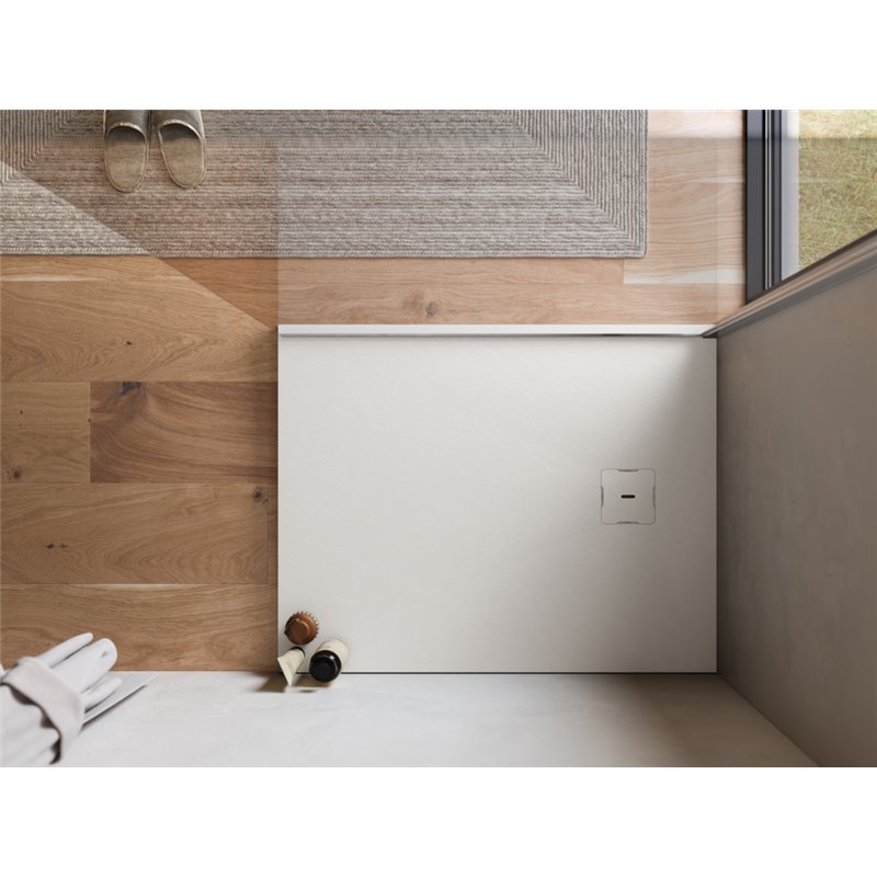 Ronal Bathrooms Calce Brodzik prostokątny asymetryczny MineraLite 90x70 cm biały mat (W31AS09007009)