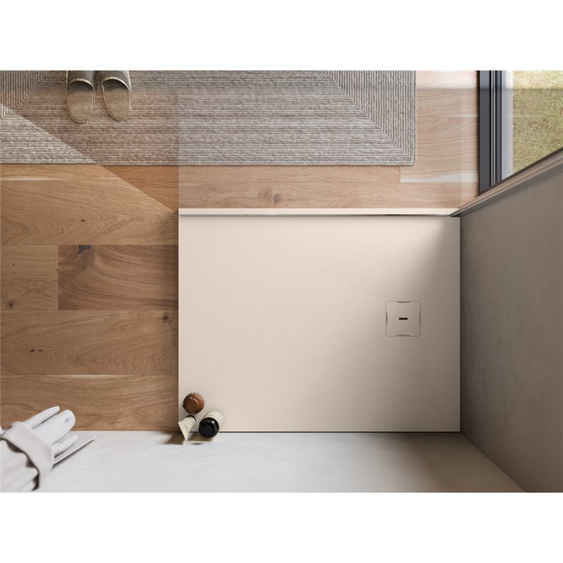 Ronal Bathrooms Calce Brodzik prostokątny asymetryczny MineraLite 100x90 cm piasek (W31AS10009018)