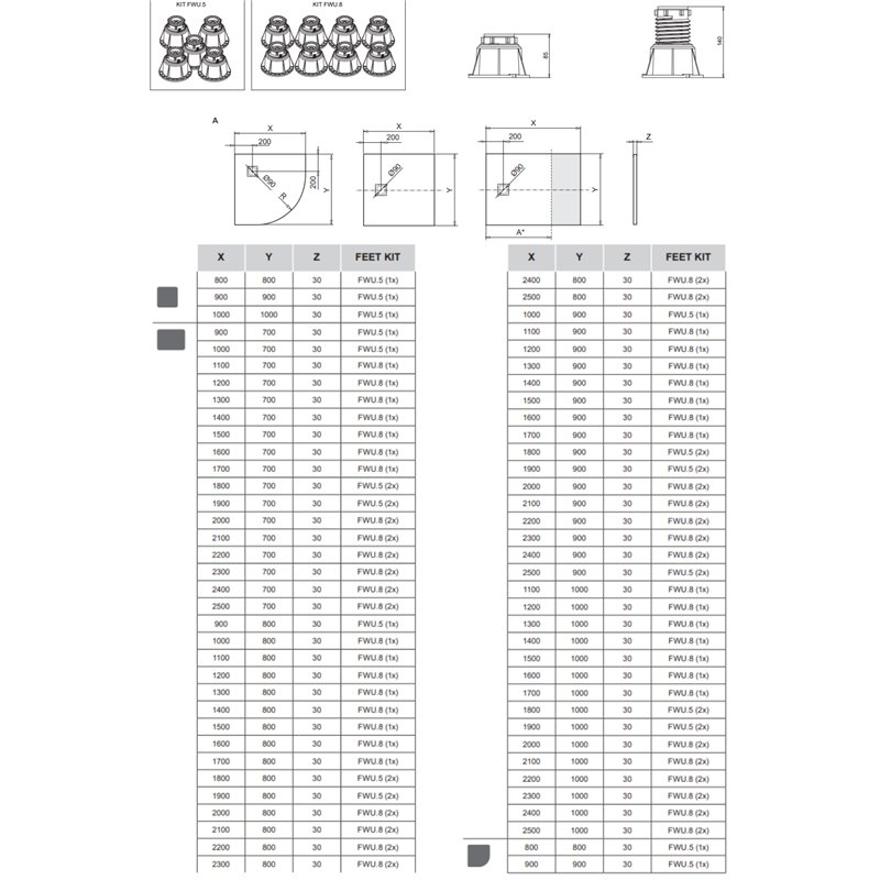 Ronal Bathrooms Calce Brodzik prostokątny asymetryczny MineraLite 130x80 cm biały mat (W31AS13008009)