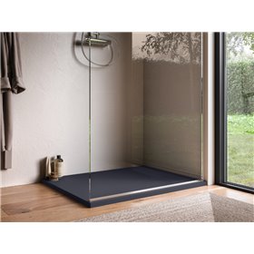 Ronal Bathrooms Calce Brodzik prostokątny asymetryczny MineraLite 170x80 cm antracyt (W31AS17008017)