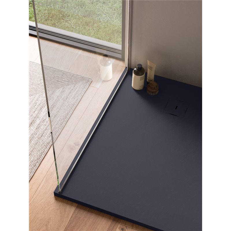 Ronal Bathrooms Calce Brodzik prostokątny asymetryczny MineraLite 170x80 cm antracyt (W31AS17008017)