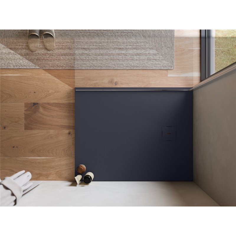 Ronal Bathrooms Calce Brodzik prostokątny asymetryczny MineraLite 170x80 cm antracyt (W31AS17008017)