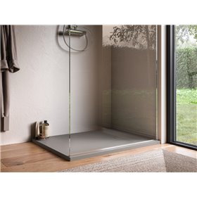 Ronal Bathrooms Calce Brodzik prostokątny asymetryczny MineraLite 180x90 cm szary beton (W31AS18009014)