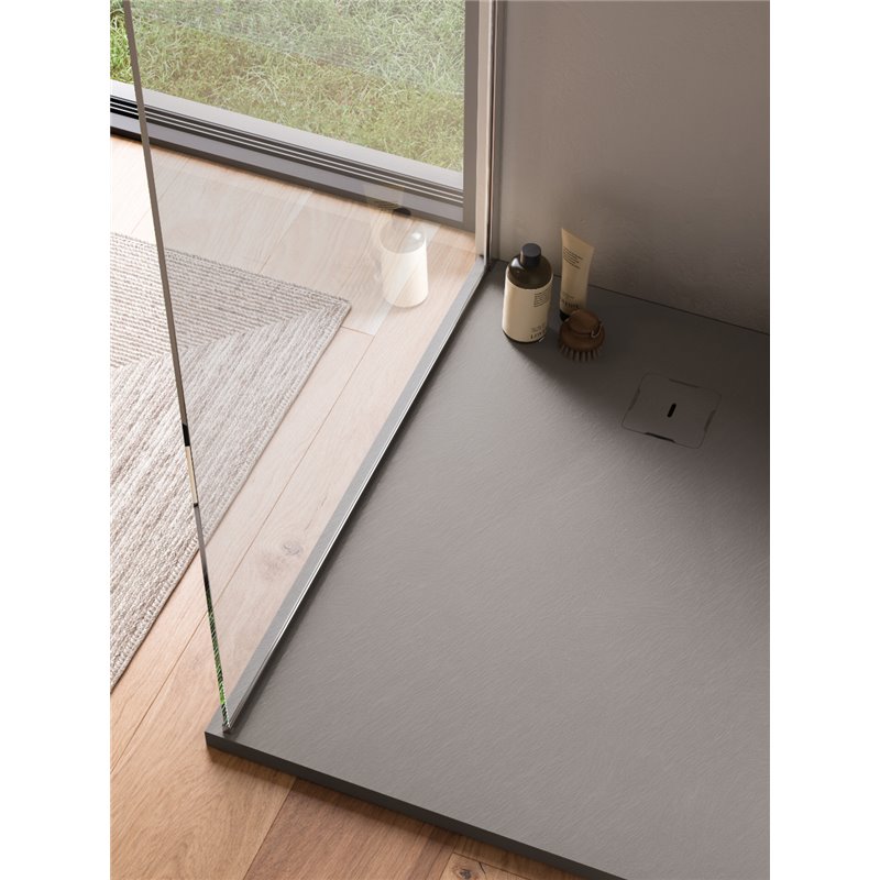 Ronal Bathrooms Calce Brodzik prostokątny asymetryczny MineraLite 180x90 cm szary beton (W31AS18009014)