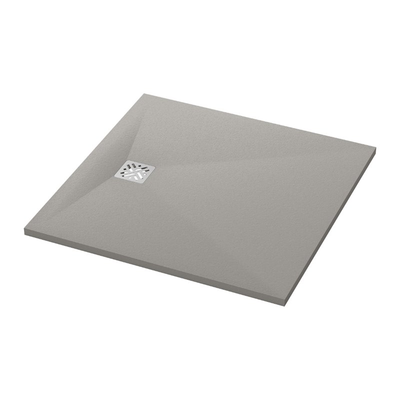 Ronal Bathrooms Dune Brodzik kwadratowy MineraLite 100x100 cm szary beton (W32Q10014)