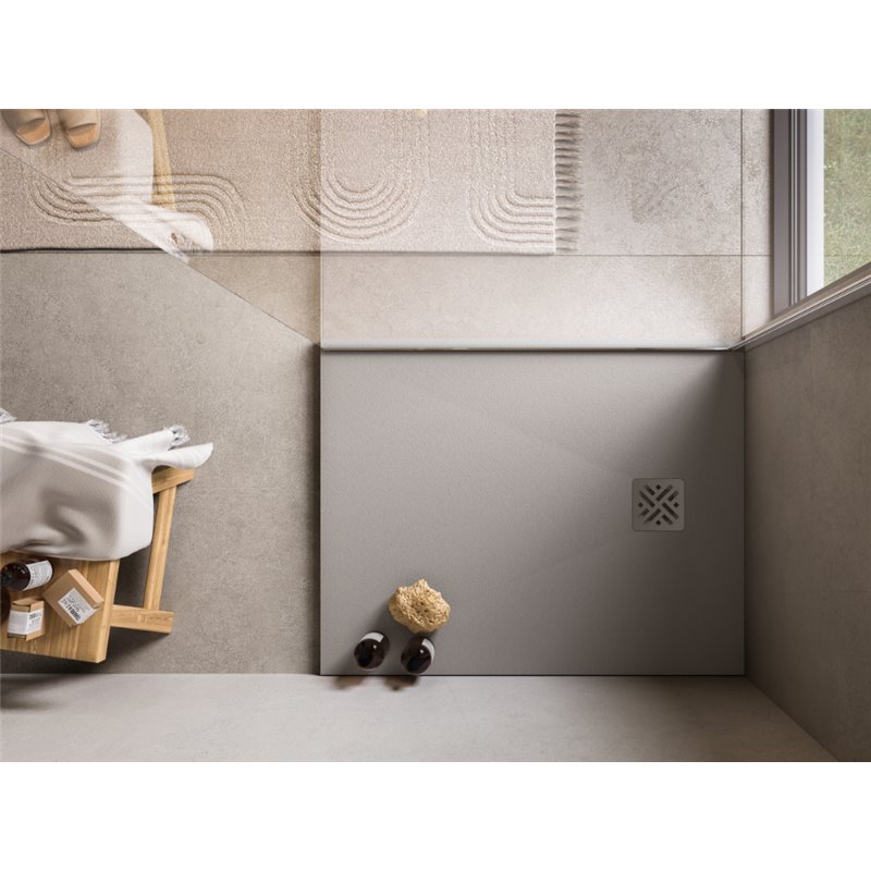 Ronal Bathrooms Dune Brodzik kwadratowy MineraLite 100x100 cm szary beton (W32Q10014)