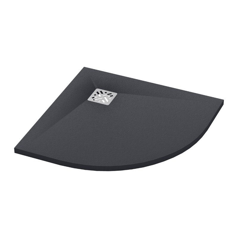 Ronal Bathrooms Dune Brodzik półokrągły R55 MineraLite 80x80 cm antracyt (W32R5508017)