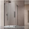 Vixor Milo 8 L CG2 Kabina prysznicowa prostokątna narożna gunmetal szczotkowany 80Lx100P cm (N05-29080-92-01L+N05-29100-92-01R)