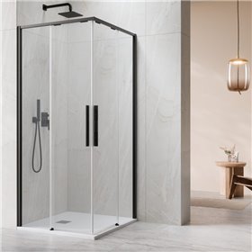 Vixor Tiso 6 Lite CG2 Kabina prysznicowa prostokątna czarny mat 80x100 cm (N14-21080-54-01L+N14-21100-54-01R)