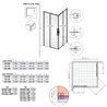 Vixor Tiso 6 Lite CG2 Kabina prysznicowa prostokątna czarny mat 100x80 cm (N14-21100-54-01R+N14-21080-54-01L)