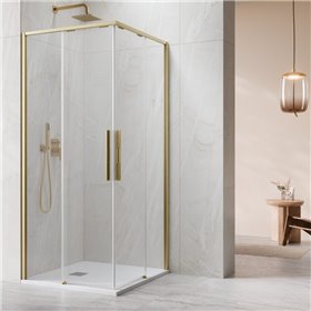 Vixor Tiso 6 Lite CG2 Kabina prysznicowa prostokątna złoty szczotkowany 100x80 cm (N14-21100-99-01R+N14-21080-99-01L)
