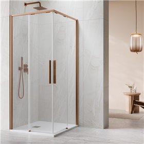 Vixor Tiso 6 Lite CG2 Kabina prysznicowa prostokątna miedź szczotkowana 100x80 cm (N14-21100-93-01R+N14-21080-93-01L)