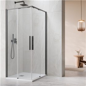 Vixor Tiso 6 Lite CG2 Kabina prysznicowa kwadratowa gunmetal szczotkowany 80x80 cm (N14-21080-92-01L+N14-21080-92-01R)