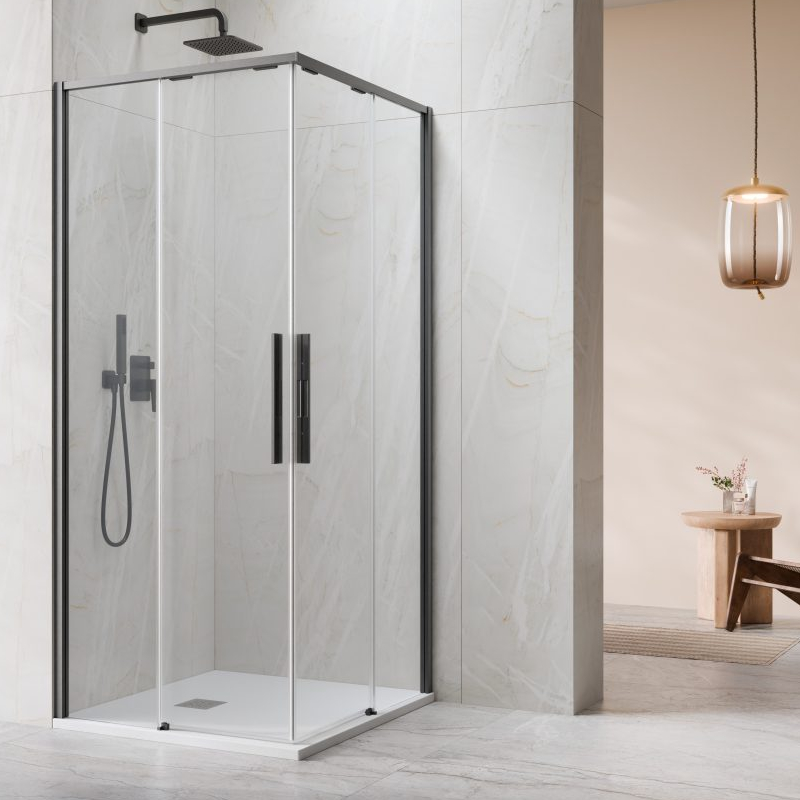 Vixor Tiso 6 Lite CG2 Kabina prysznicowa prostokątna gunmetal szczotkowany 80x100 cm (N14-21080-92-01L+N14-21100-92-01R)