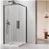 Vixor Tiso 6 Lite CG2 Kabina prysznicowa kwadratowa czarny mat 90x90 cm (N14-21090-54-01R+N14-21090-54-01L)