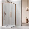 Vixor Tiso 6 Lite CG2 Kabina prysznicowa kwadratowa miedź szczotkowana 90x90 cm (N14-21090-93-01R+N14-21090-93-01L)