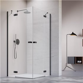 Vixor Sona 6 CG2 Kabina prysznicowa prostokątna czarny mat 90Lx100P cm (N01-21090-54-01L+N01-21100-54-01R)