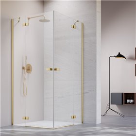 Vixor Sona 6 CG2 Kabina prysznicowa kwadratowa złoty szczotkowany 100Lx100P cm (N01-21100-99-01L+N01-21100-99-01R)