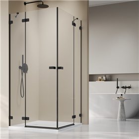 Vixor Sona 6 Lite CG2 Kabina prysznicowa kwadratowa czarny mat 90Lx90P cm (N02-21090-54-01L+N02-21090-54-01R)