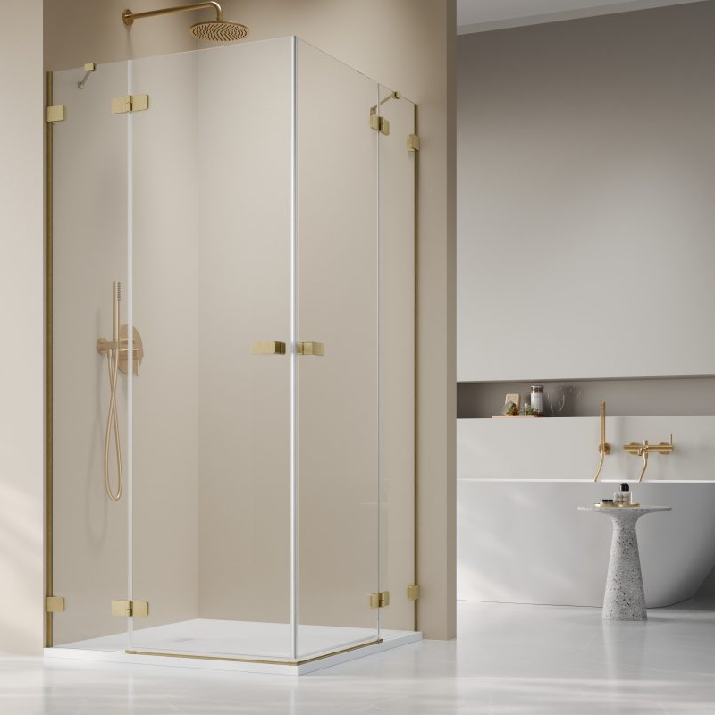 Vixor Sona 6 Lite CG2 Kabina prysznicowa kwadratowa miedź szczotkowana 100Lx100P cm (N02-21100-93-01L+N02-21100-93-01R)