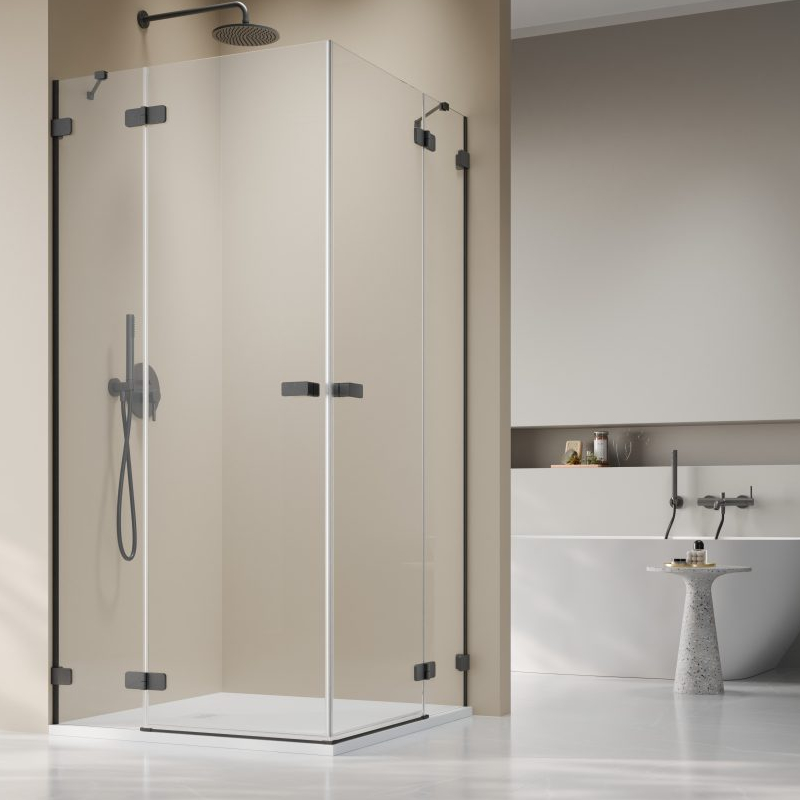 Vixor Sona 6 Lite CG2 Kabina prysznicowa prostokątna gunmetal szczotkowany 90Lx100P cm (N02-21090-92-01L+N02-21100-92-01R)