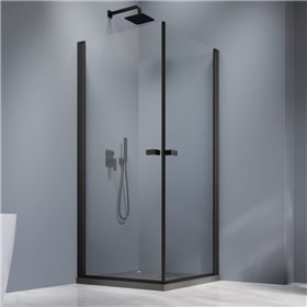 Vixor Vesa 8 CW2 Kabina prysznicowa kwadratowa czarny mat 90Lx90P cm (N10-20090-54-01L+N10-20090-54-01R)