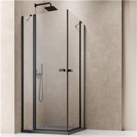 Vixor Vesa 6 CG2 Kabina prysznicowa prostokątna czarny mat 100Lx80P cm (N09-21100-54-01L+N09-21080-54-01R)