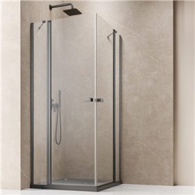 Vixor Vesa 6 CG2 Kabina prysznicowa prostokątna gunmetal szczotkowany 80Lx90P cm (N09-21080-92-01L+N09-21090-92-01R)