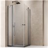 Vixor Vesa 6 CG2 Kabina prysznicowa kwadratowa gunmetal szczotkowany 90Lx90P cm (N09-21090-92-01L+N09-21090-92-01R)