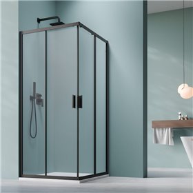 Vixor Formula 6 CG2 Kabina prysznicowa prostokątna narożna Czarny mat 100x80 cm (N11-20211-54-01)