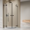 Vixor Sona 6 Lite RG2 Kabina prysznicowa półokrągła czarny mat 80Lx90P cm (N02-71080-54-01L+N02-71090-54-01R)
