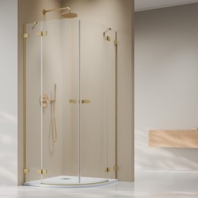 Vixor Sona 6 Lite RG2 Kabina prysznicowa półokrągła złoty szczotkowany 80Lx80P cm (N02-71080-99-01L+N02-71080-99-01R)