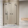Vixor Sona 6 Lite RG2 Kabina prysznicowa półokrągła gunmetal szczotkowany 100Lx80P cm (N02-71100-92-01L+N02-71080-92-01R)