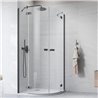 Vixor Sona 6 RG2 Kabina prysznicowa półokrągła gunmetal szczotkowany 80Lx80P cm (N01-71080-92-01L+N01-71080-92-01R)