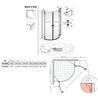 Vixor Mida 6 RG2 Kabina prysznicowa półokrągła złoty błyszczący 90x90 cm (N12-71104-09-01)