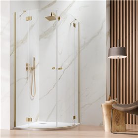 Vixor Mida 6 RG2 Kabina prysznicowa półokrągła złoty szczotkowany 90x90 cm (N12-71104-99-01)