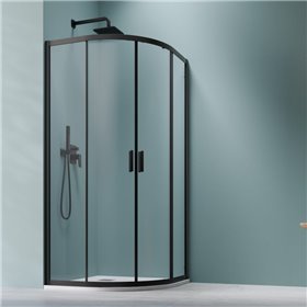 Vixor Formula RG2 Kabina prysznicowa półokrągła czarny mat 80x90 cm (N11-70210-54-01)