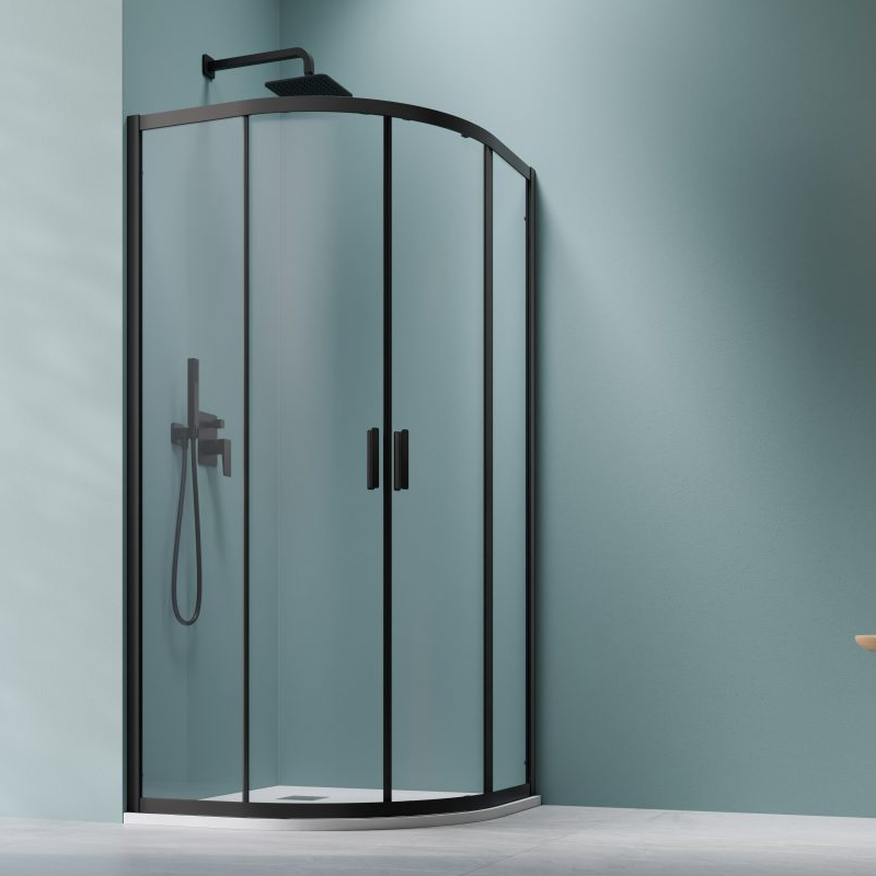 Vixor Formula RG2 Kabina prysznicowa półokrągła czarny mat 80x90 cm (N11-70210-54-01)