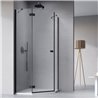 Vixor Sona 8 PG1 Kabina prysznicowa pięciokątna lewa czarny 90x90 cm (N03-40600-54-01L+N03-42104-00-01)