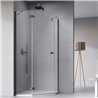Vixor Sona 8 PG1 Kabina prysznicowa pięciokątna lewa gunmetal szczotkowany 100x100 cm (N03-40600-92-01L+N03-42106-00-01)