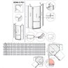 Vixor Sona 8 PG1 Kabina prysznicowa pięciokątna prawa nikiel szczotkowany 90x90 cm (N03-40600-91-01R+N03-42104-00-01)