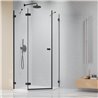 Vixor Sona 6 Lite PG1 Kabina prysznicowa pięciokątna lewa czarny mat 80x80 cm (N02-40000-54-01L+N02-42102-00-01)